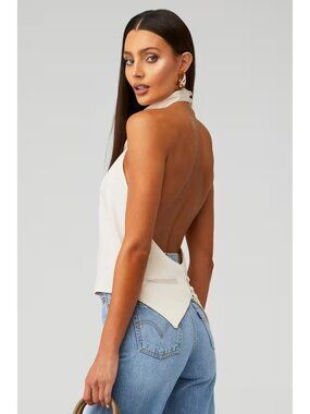 Nonchalant The Label Clara Top in Ivory Size Large NWT